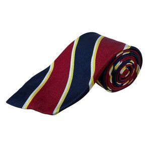 Vintage Brooks Brothers Red & Navy Silk Striped Tie 58" Classic Formal Accessory